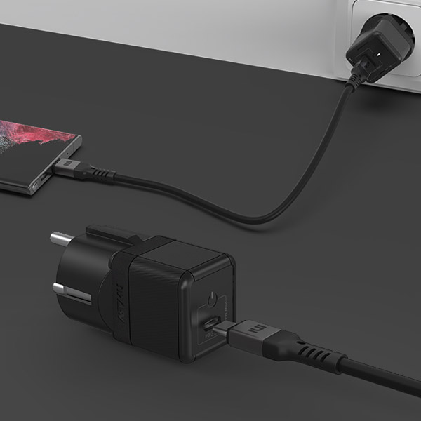 USB PD 25W PPS GaN 접지 초고속 미니 충전기 GM110 블랙 이미지 4