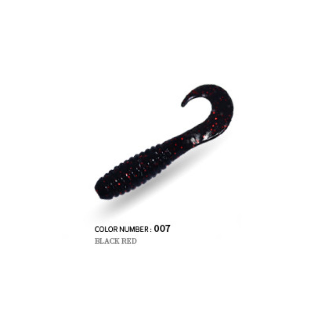 캣츠크로우 CTD 그럽웜 꺽지웜 꺽지미끼 쏘가리웜 007 블랙 레드, 3.8cm(1.5인치) - 상세 이미지 2