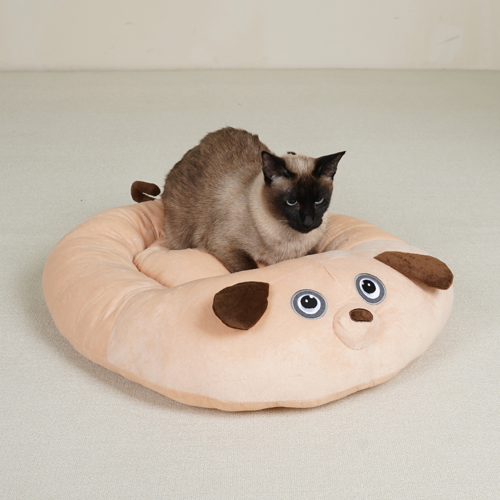 개과천선 핑고 원형방석 고양이 매트 강아지 꿀잠 침대 극세사 원단 반려묘 - 상품 이미지