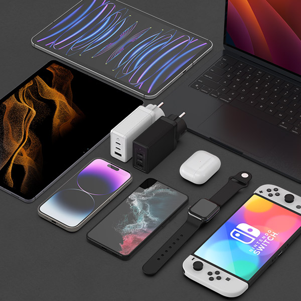 USB PD 100W PPS GaN 접지 멀티 초고속 충전기 GS610 블랙