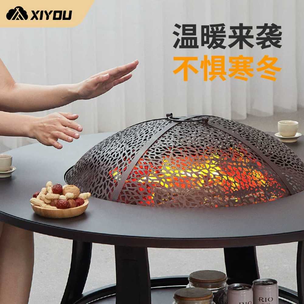 테이블 대형 바베큐 모닥불 식탁 상품 대형 원형 철제 난로 직경80cm화로 - 상세 이미지 5
