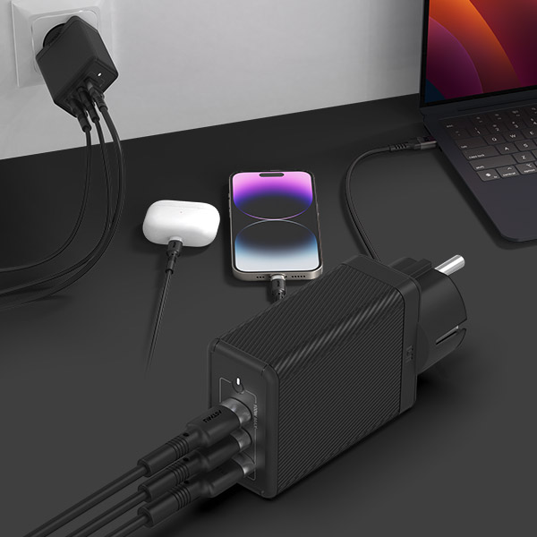 USB PD 100W PPS GaN 접지 멀티 초고속 충전기 GS610 블랙