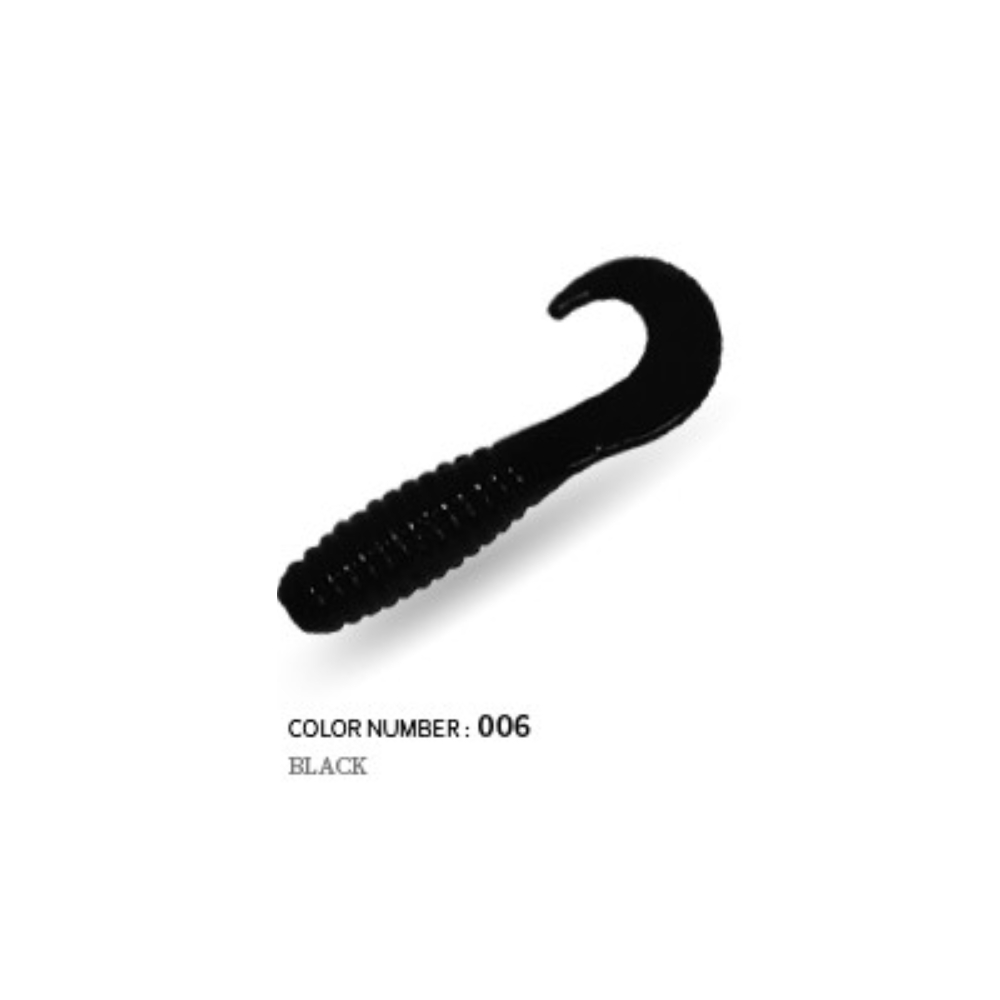 캣츠크로우 CTD 그럽웜 꺽지웜 꺽지미끼 쏘가리웜 006 블랙, 3.8cm(1.5인치) - 메인 이미지