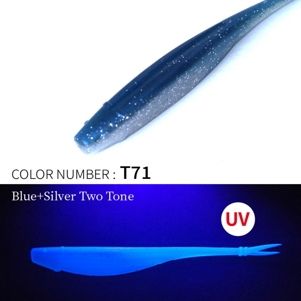 캣츠크로우 모비딕쉐드 광어다운샷웜 T71 블루실버 투톤 UV, 12.7cm(5인치) - 상세 이미지 2