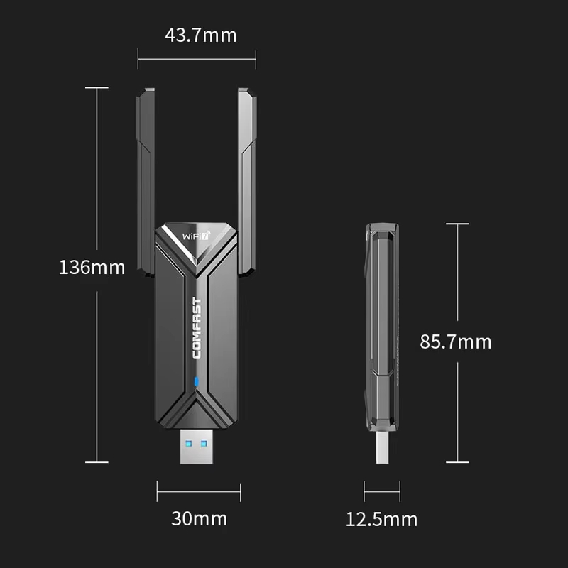 COMFAST WiFi7 BE6500 무선 드라이브 네트워크 USB 어댑터 - 상세 이미지 3