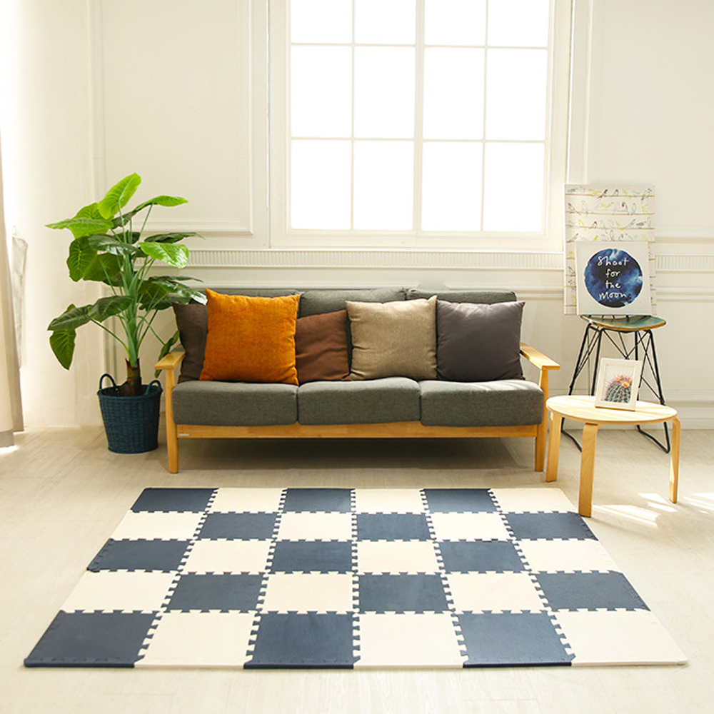 유아 아기 퍼즐매트 거실 바닥 조립 쿠션 층간소음 방지매트 30x30x1.2cm, 네이비, 10장