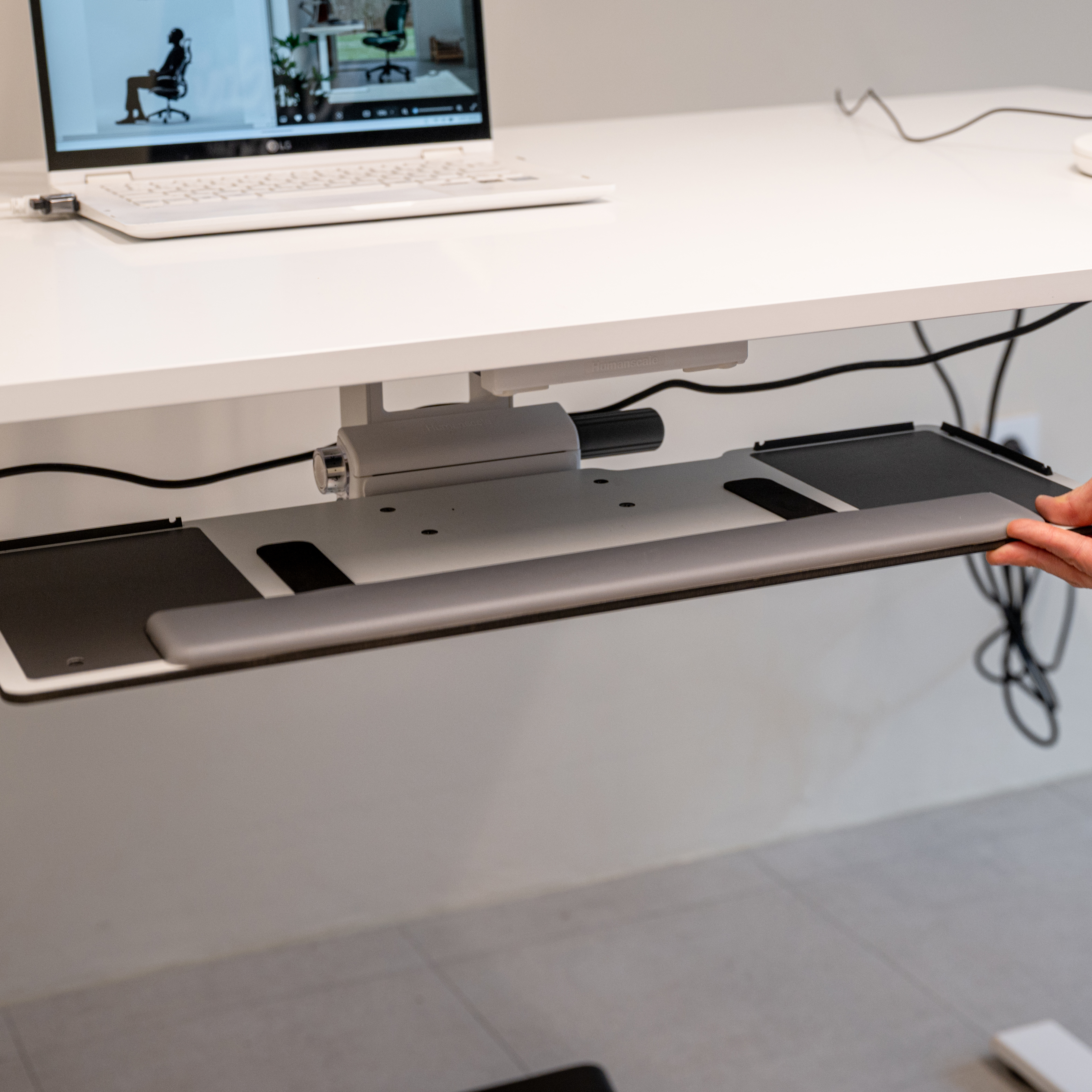 휴먼스케일 키보드 시스템 트레이 받침대 슬라이드형 거치대 선반 - 상세 이미지 3