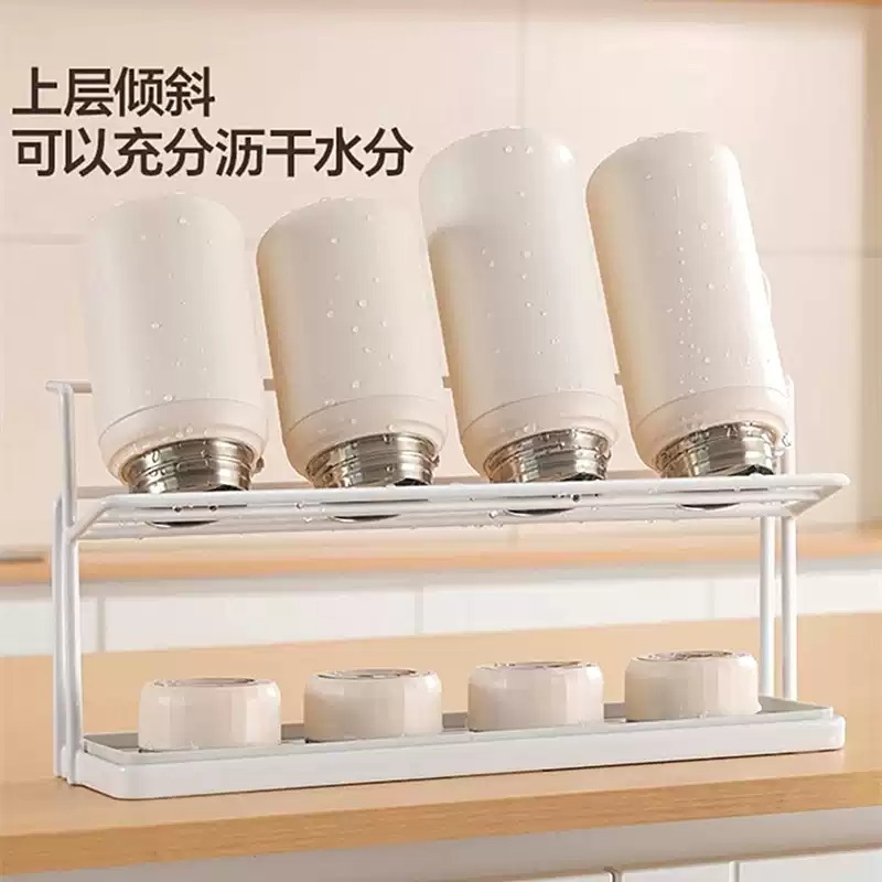 텀블러정리대 거치대 선반 투명 랙 정리함 보관함 컵정리대 싱크대 물병 젖병 - 상세 이미지 4