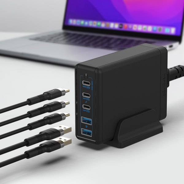USB PD 226W PPS GaN 접지 멀티 초고속 충전기 GE410 블랙 - 상세 이미지 4
