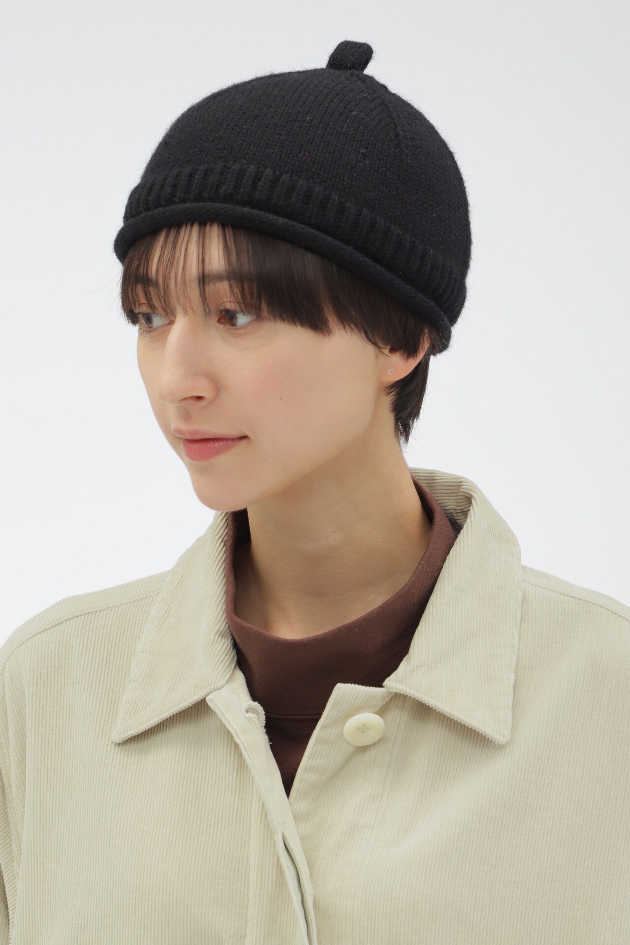 마가렛호웰 ROLLED HEM BEANIE 울 니트 비니 모자 5954276503 - 상품 이미지