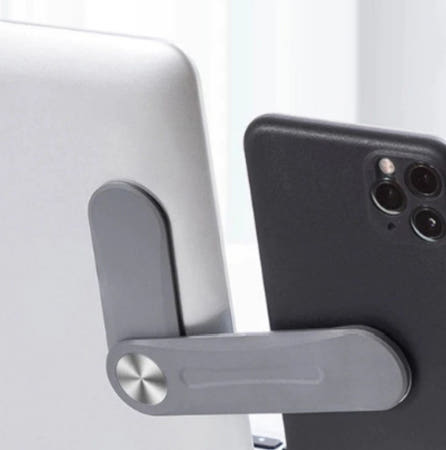 업무 효율 노트북 측면 뒷면 스마트폰 거치 회전식 부착 마그네틱 슬림 홀더 핸드폰 모니터 고정대