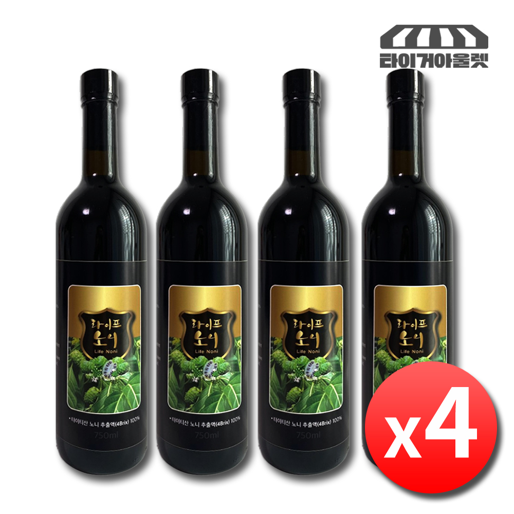노니주스 타히티 유기농 노니 원액 750ml 4병