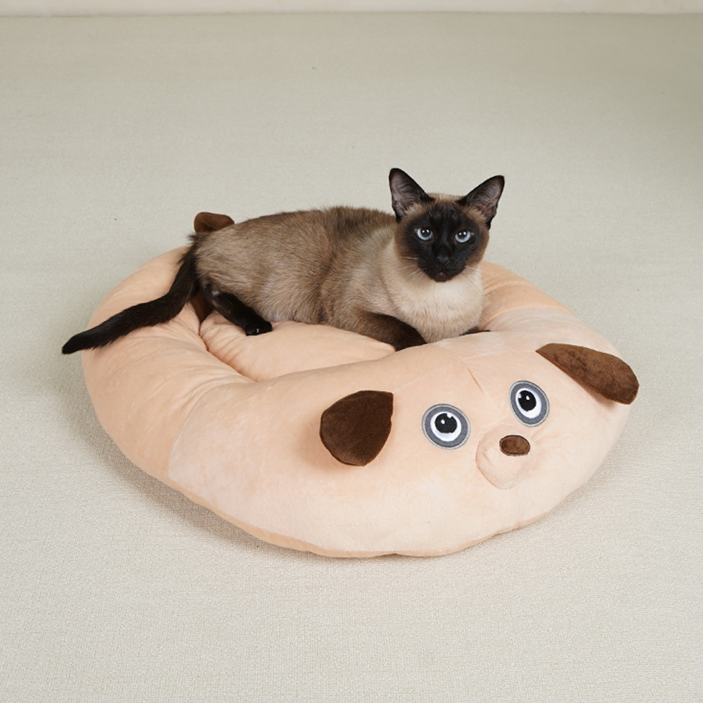 개과천선 핑고 원형방석 고양이 매트 강아지 꿀잠 침대 극세사 원단 반려묘 - 상세 이미지 2