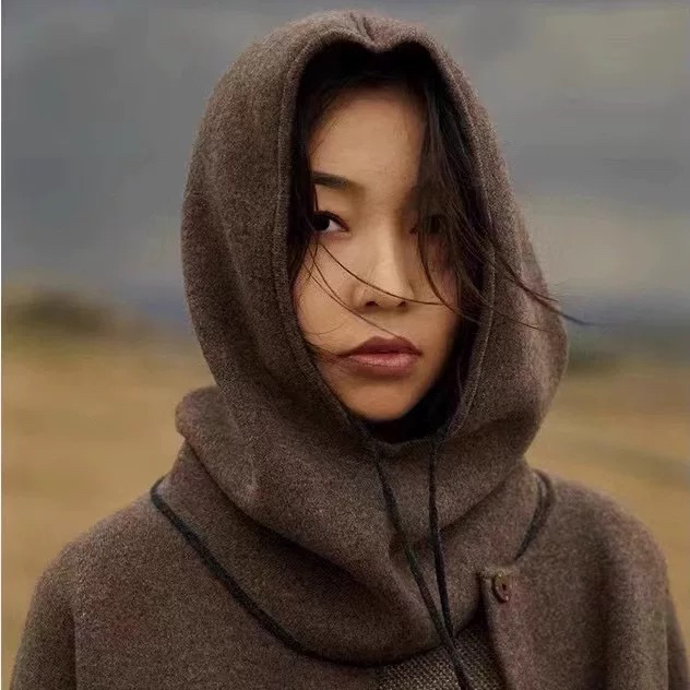 캐시미어100 바라클라바 후드넥워머 니트 모자 목도리겸용 남여공용 도톰 양면 리버시블 - 상품 이미지