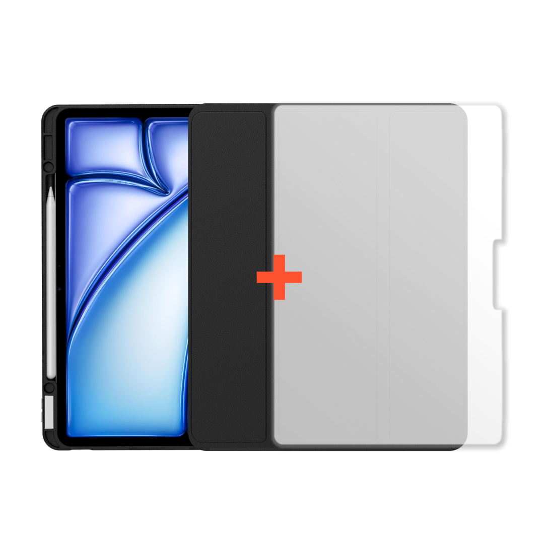 아이패드 미니 에어 프로 7세대 6세대 레드미 패드프로 케이스 강화유리 블랙, 아이패드 에어 27.9cm(11인치) M2 6세대