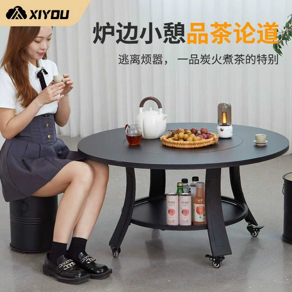테이블 대형 바베큐 모닥불 식탁 상품 대형 원형 철제 난로 직경80cm화로 - 상세 이미지 4