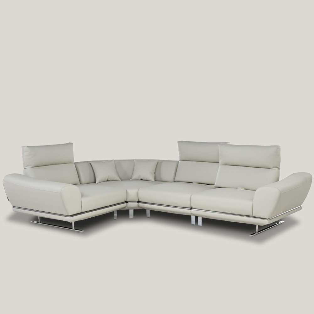 스코나 파루사 실리콘레더 좌방석 확장 스윙 소파 스툴미포함, 연베이지, 5인용