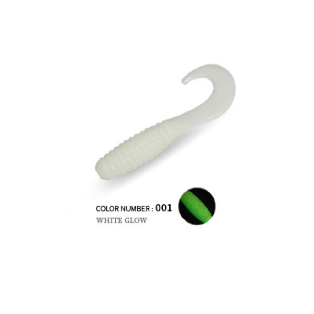 캣츠크로우 CTD 그럽웜 꺽지웜 꺽지미끼 쏘가리웜 001 화이트 글로우, 3.8cm(1.5인치) - 상세 이미지 2