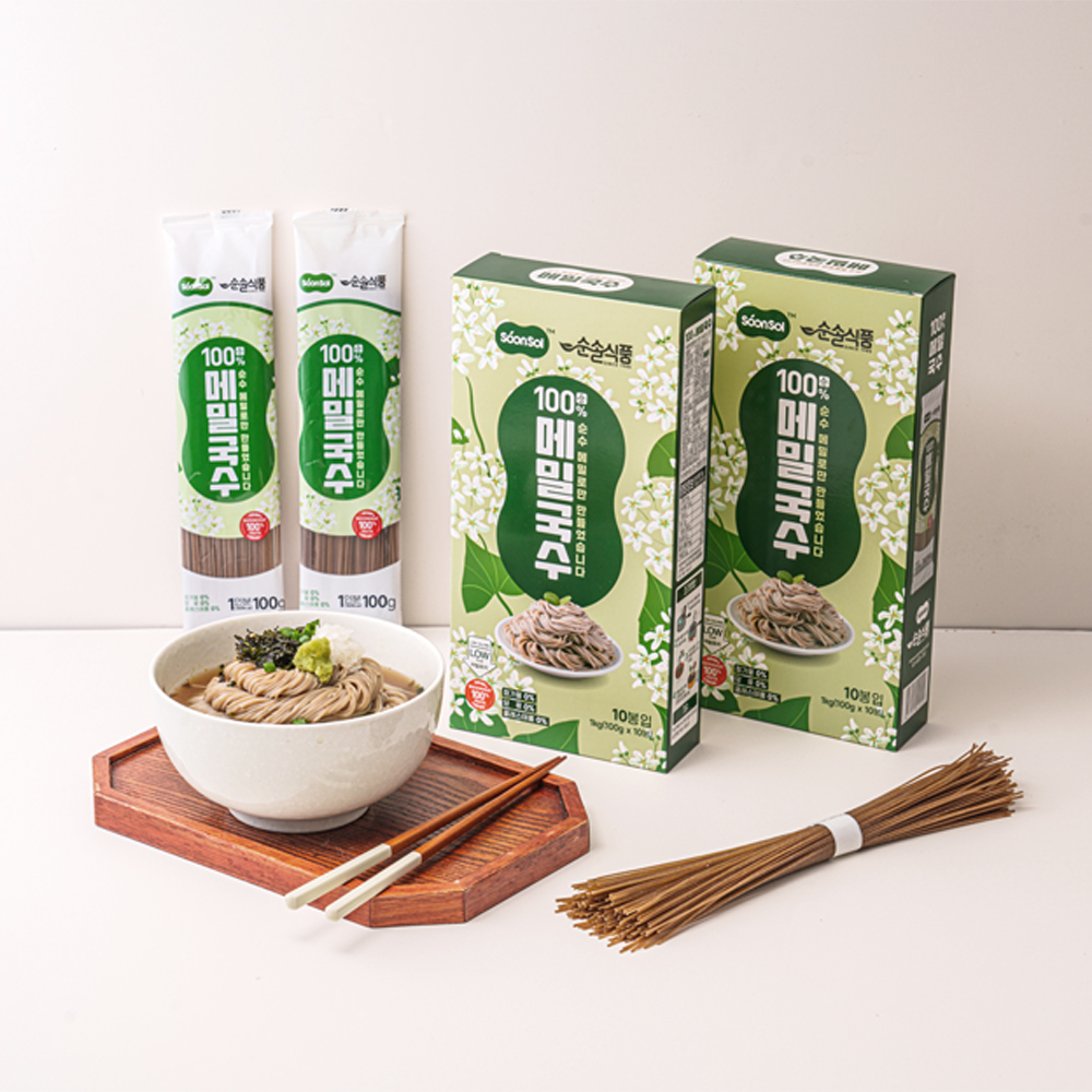 [대용량] 순솔 100% 메밀국수 10kg(100gx100ea) 비건면 무밀가루 저칼로리면 - 상세 이미지 2