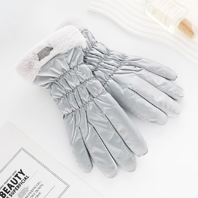 따뜻한 여성패딩장갑 예쁜 여자겨울장갑 보온 방한 털 기모장갑 핸드폰 휴대폰 스마트폰 터치 - 상세 이미지 5