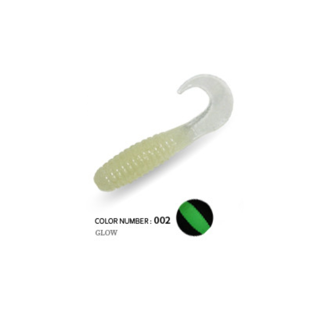 캣츠크로우 CTD 그럽웜 꺽지웜 꺽지미끼 쏘가리웜 002 글로우, 3.8cm(1.5인치) - 상세 이미지 2