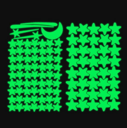 아이 방 꾸미기 천장 벽면 포인트 야광 형광 스티커 시트 별 달 데코 놀이방 인테리어 테이프