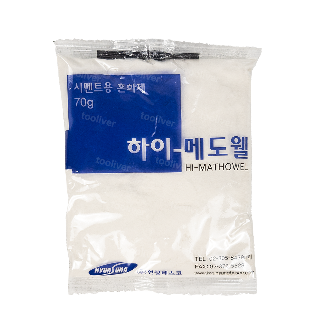 하이메도웰 시멘트 몰탈 혼화제 접착력 증대 1박스 70g x 100봉 이미지 3