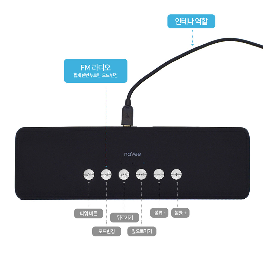 휴대용 2채널 무선 블루투스 스테레오 스피커 라디오 USB TF 재생 - 상세 이미지 4
