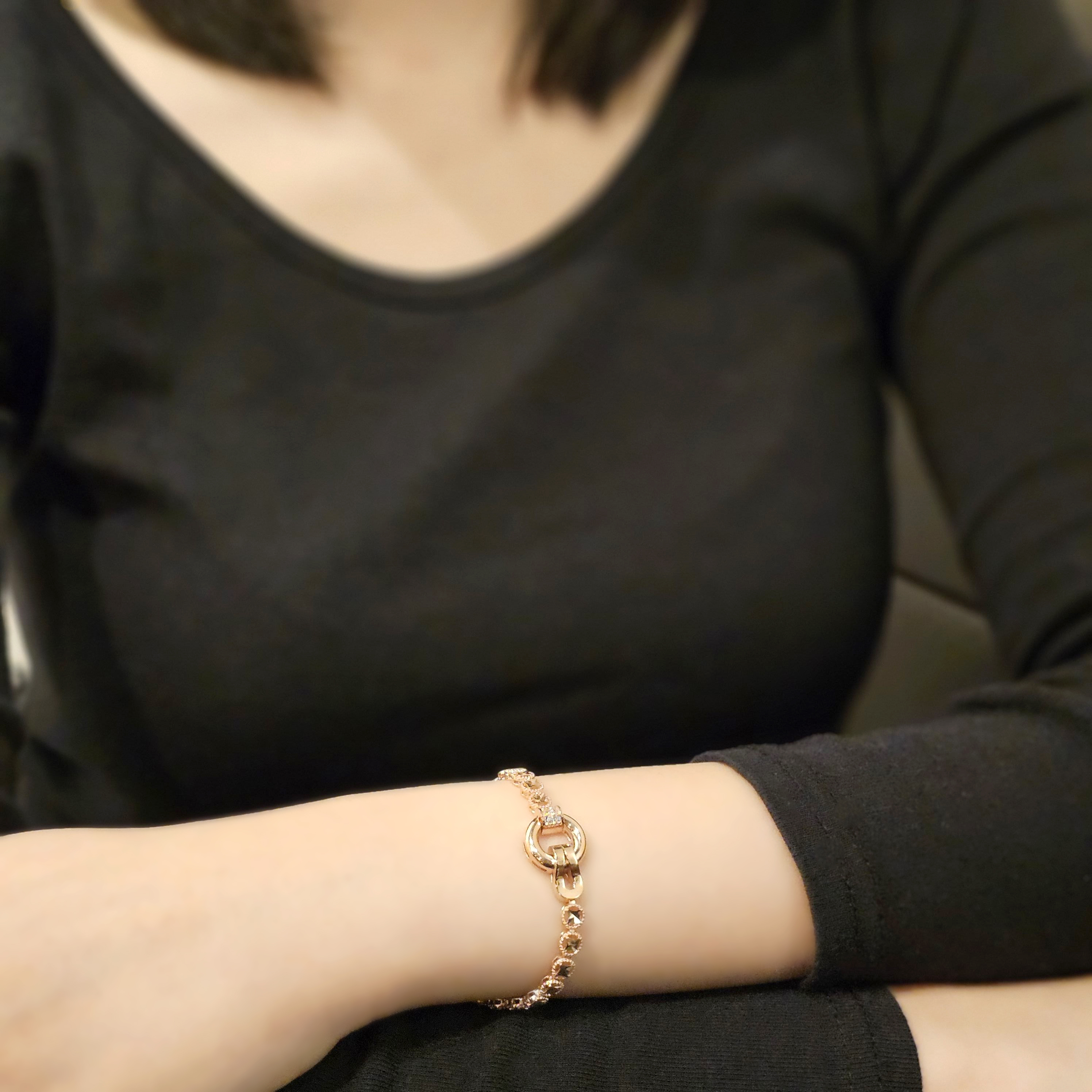 14k 18k 말발굽 말굽 링 체인 금팔찌 이미지 8