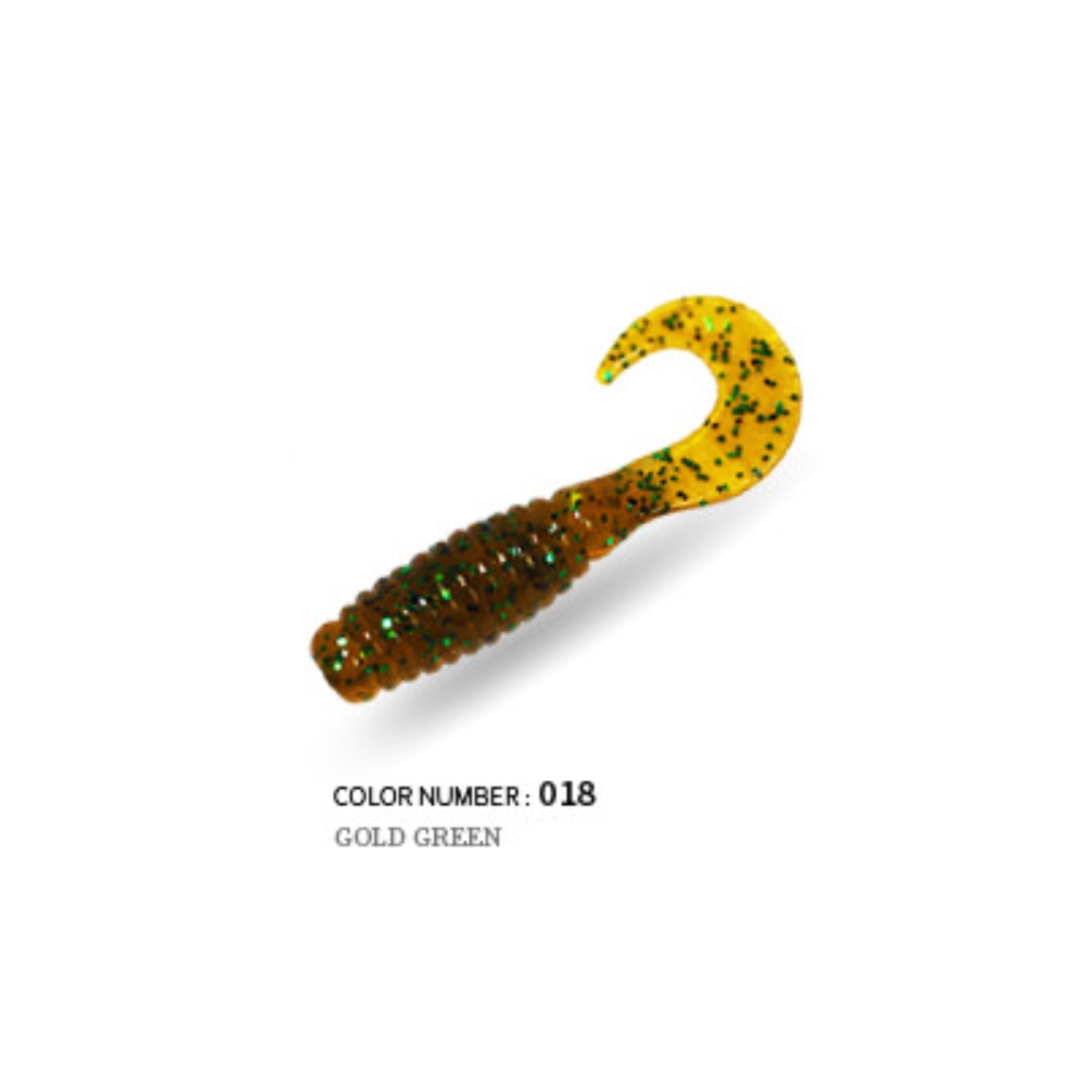 캣츠크로우 CTD 그럽웜 꺽지웜 꺽지미끼 쏘가리웜 018 골드 그린, 3.8cm(1.5인치) - 상세 이미지 2