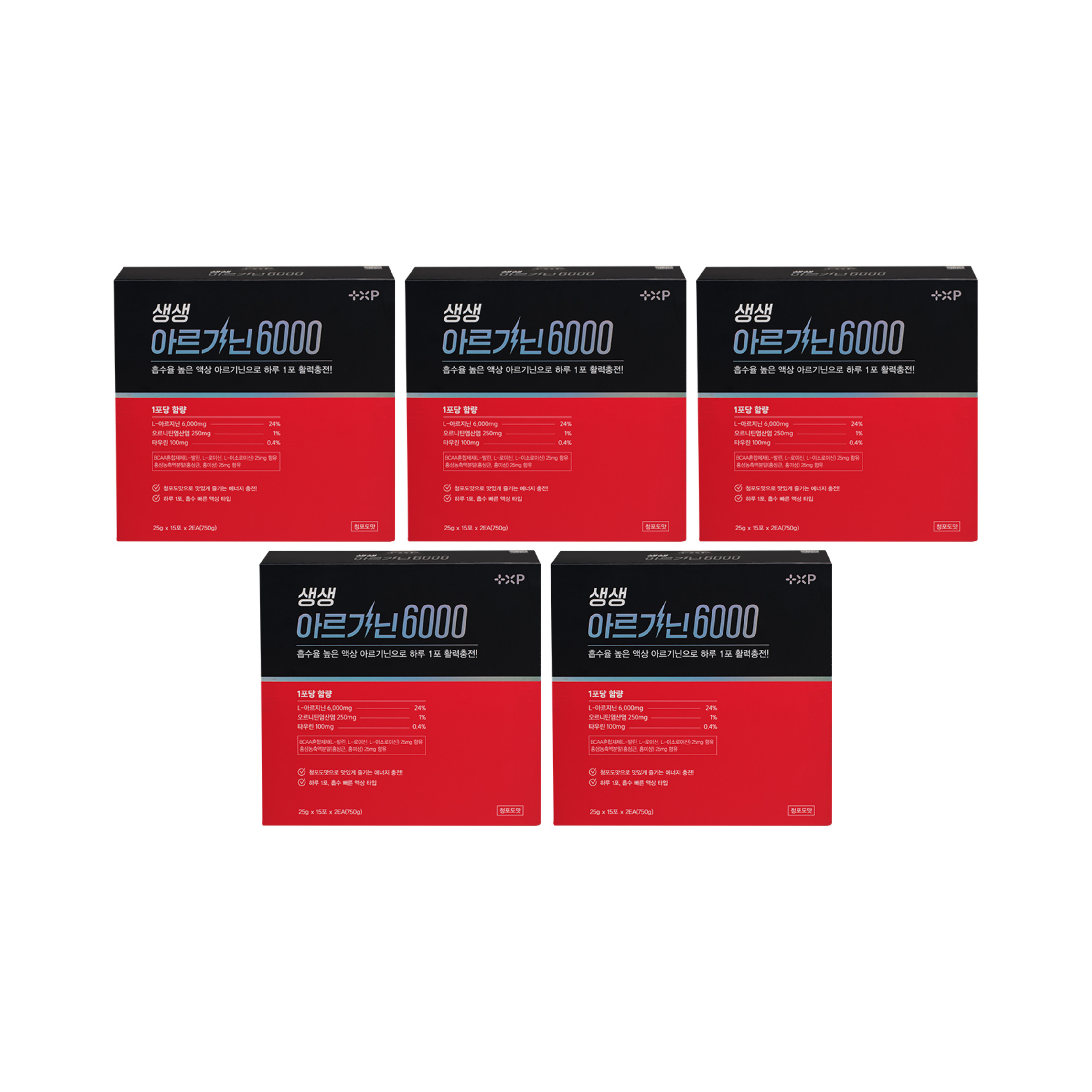 고함량 액상 생생 아르기닌 6000 활력 효능 파워 에너지 30포 x 5개 청포도맛