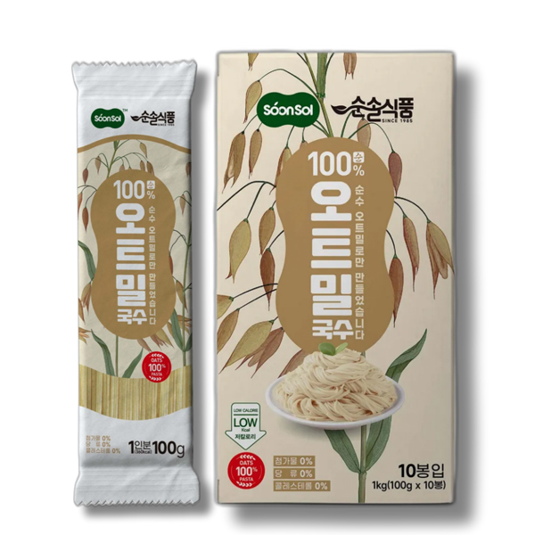 순솔 100% 오트밀국수 1kg (100g x 10봉) 다이어트면 당뇨국수 식이섬유 : 순솔푸드