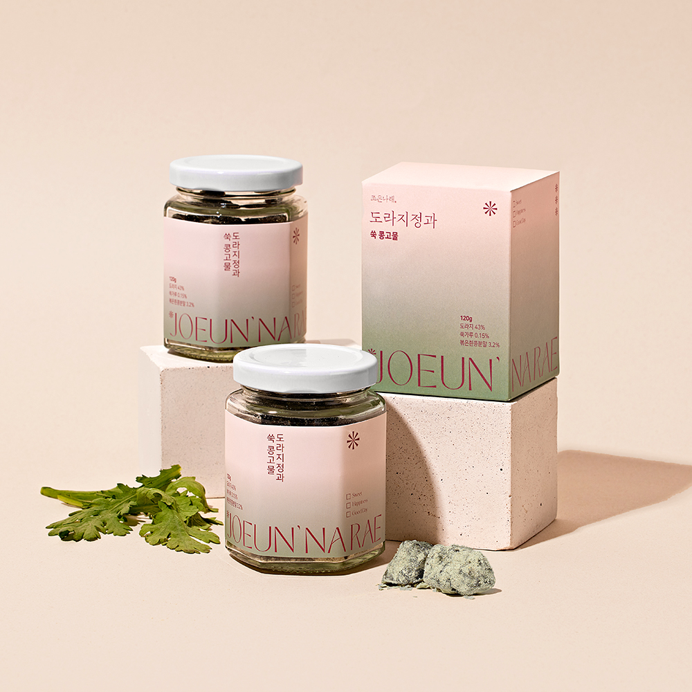 [쑥 콩고물]조은나래 쑥 콩고물 도라지정과 답례품 결혼식 한과 추석 설날 120g 1병