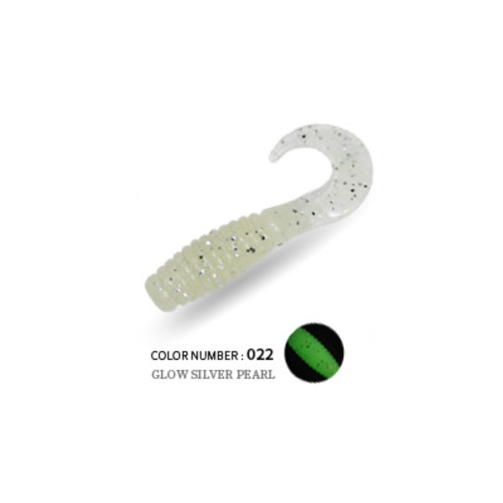 캣츠크로우 CTD 그럽웜 꺽지웜 꺽지미끼 쏘가리웜 022 글로우 실버 펄, 3.8cm(1.5인치) - 상세 이미지 2