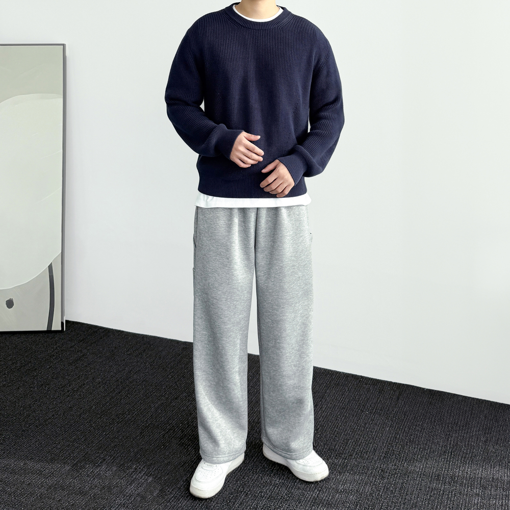 1+1 카펜터팬츠 양털바지 스웻팬츠 - 상세 이미지 3