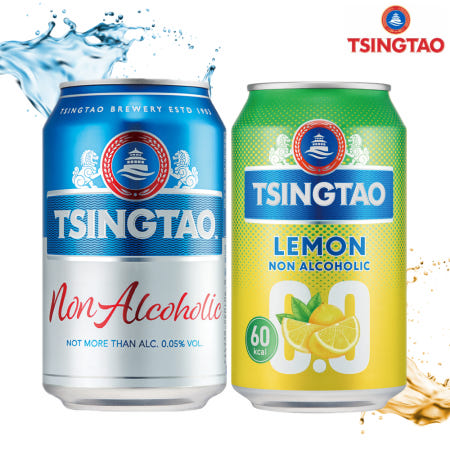 칭따오 논알콜릭 레몬 무알콜 맥주맛 논알콜 음료 330ml 12캔 세트 각6개씩