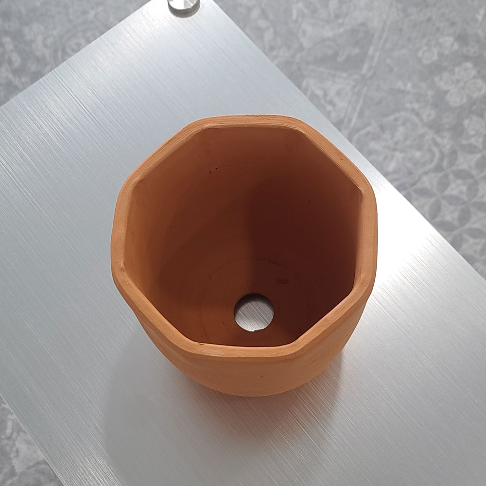 테라원 빈티지 수제 토분 14x15cm 팔각 팽이 - 상세 이미지 5