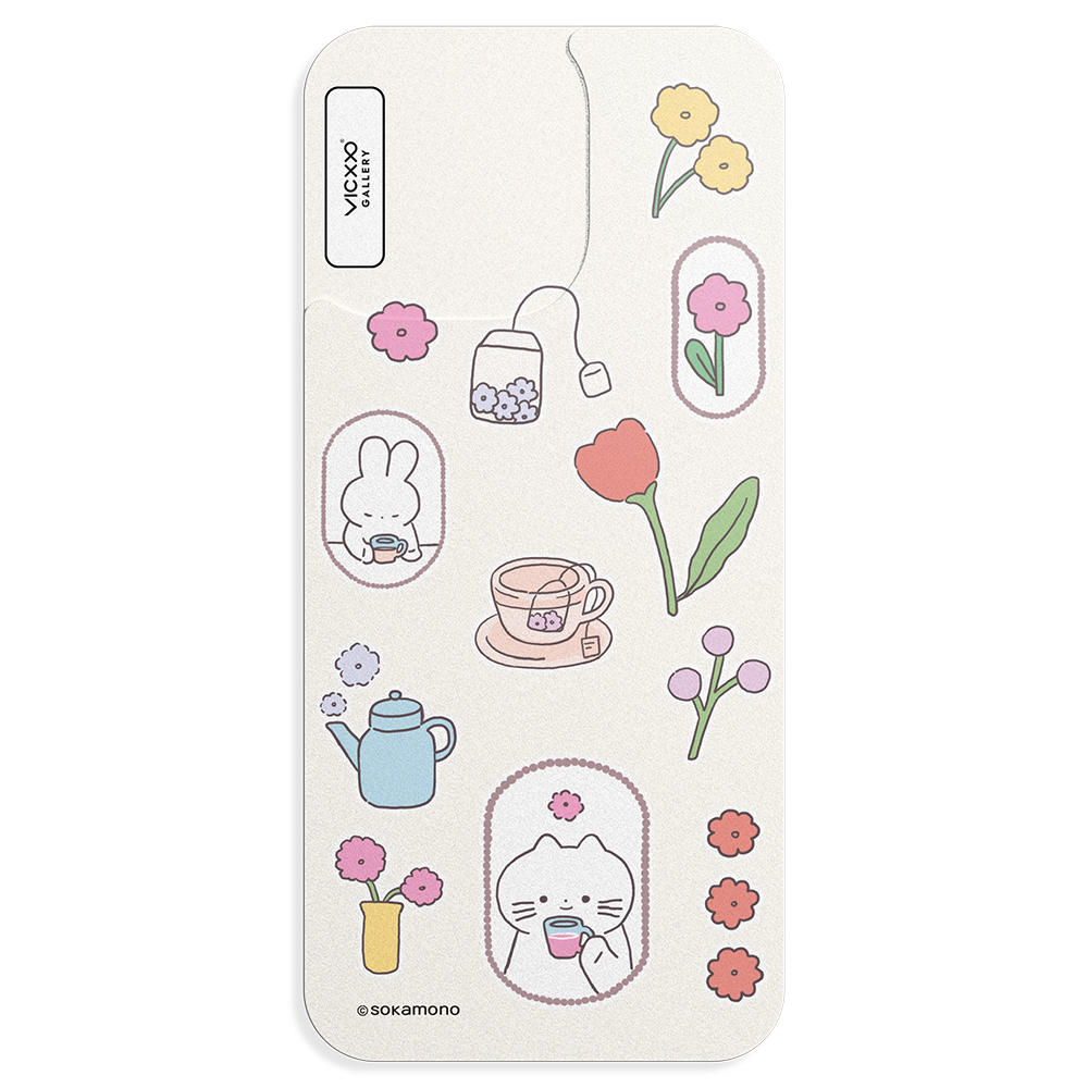 소카모노 꽃차를마셔요 띠부띠부스킨 갤럭시/아이폰 케이스 부착용스킨 - 메인 이미지