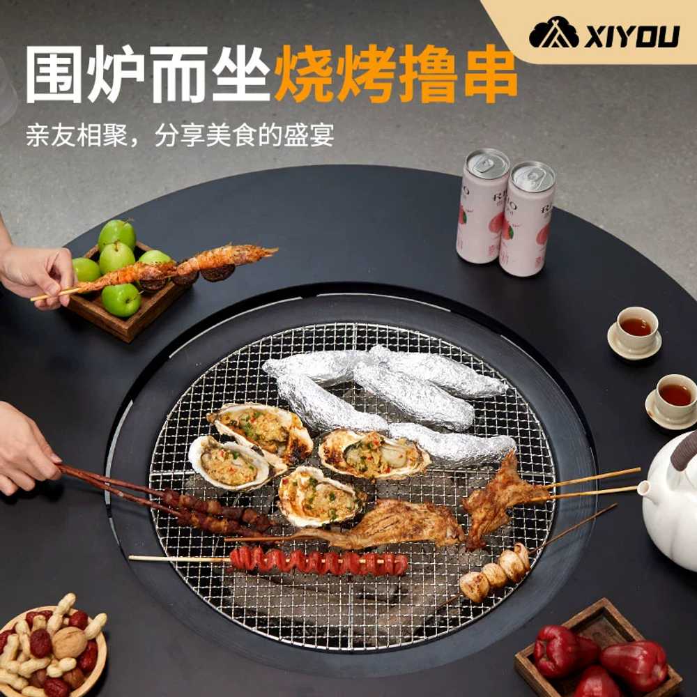 테이블 대형 바베큐 모닥불 식탁 상품 대형 원형 철제 난로 직경80cm화로 - 상세 이미지 3
