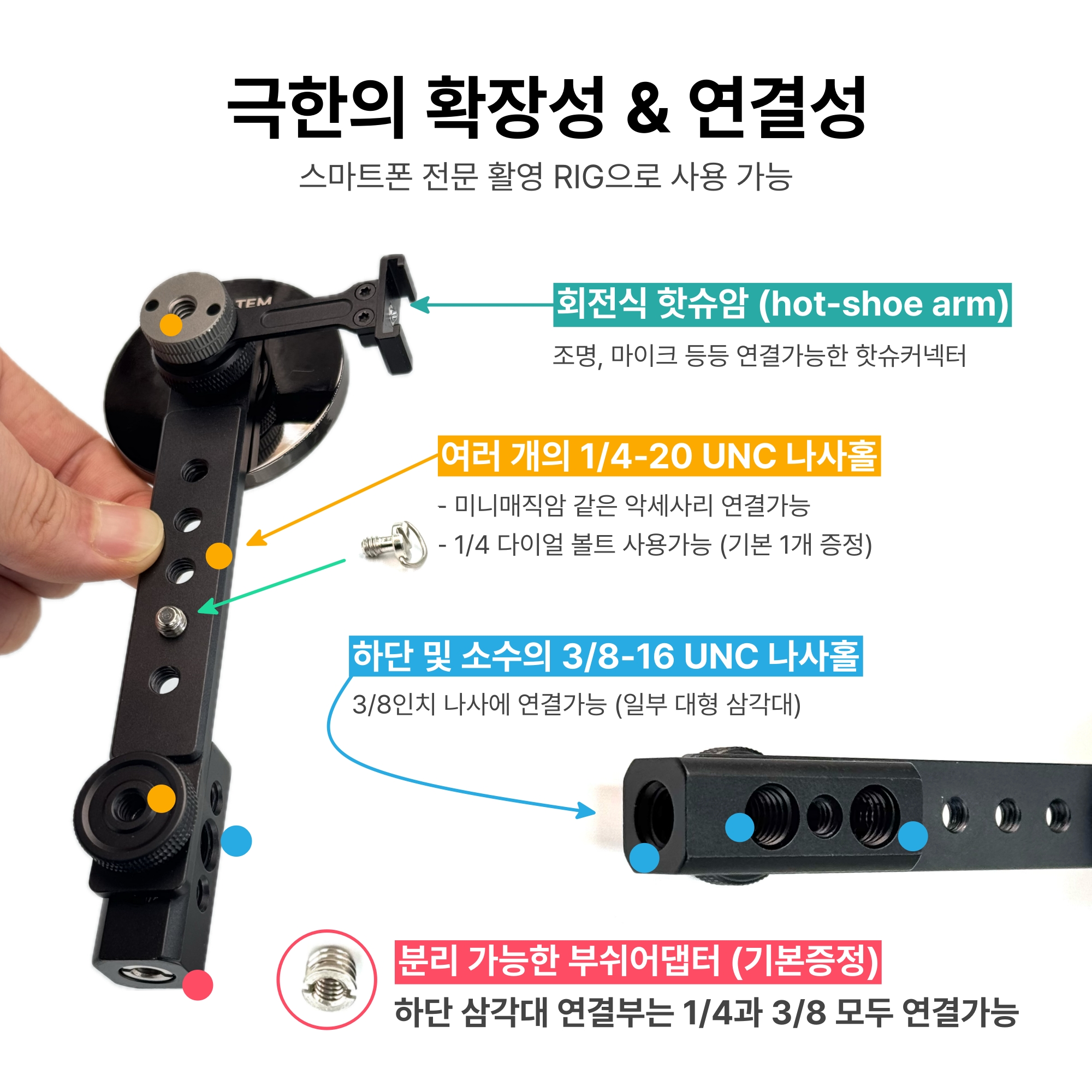 익스퍼트 MSH1 맥세이프 마운트 - 마그네틱 삼각대 마운트 홀더 이미지 6