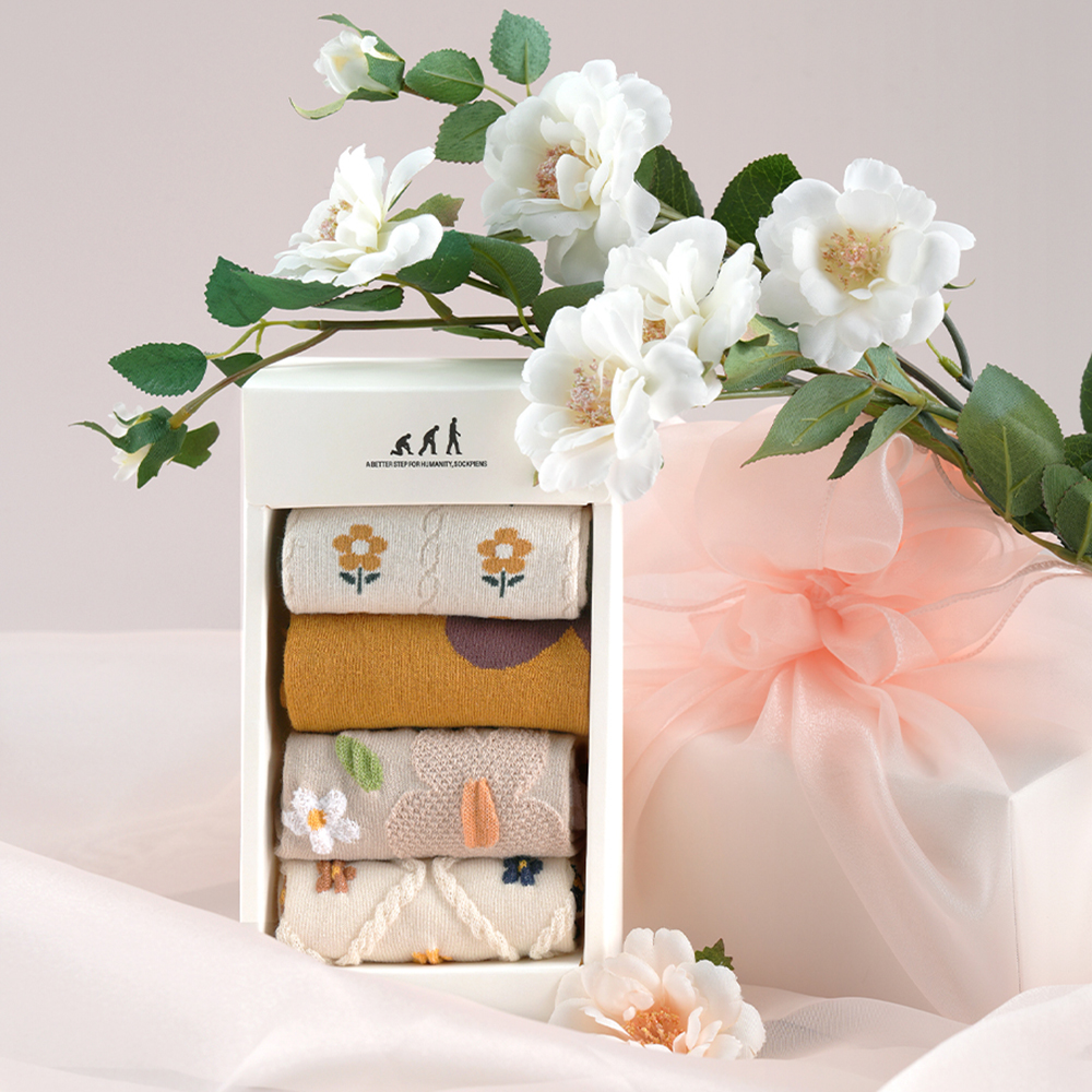 삭피엔스 여자 양말 선물세트 무지 긴목 무지 골지 긴 흰 패션양말 N배송