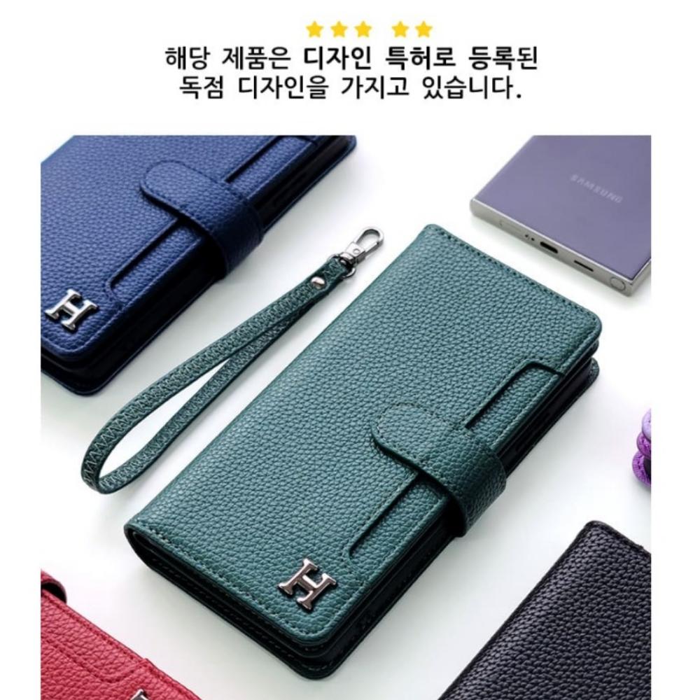 스피어 전면 카드수납 지갑형 다이어리 케이스 스트랩 레드, 갤럭시A17 이미지 7