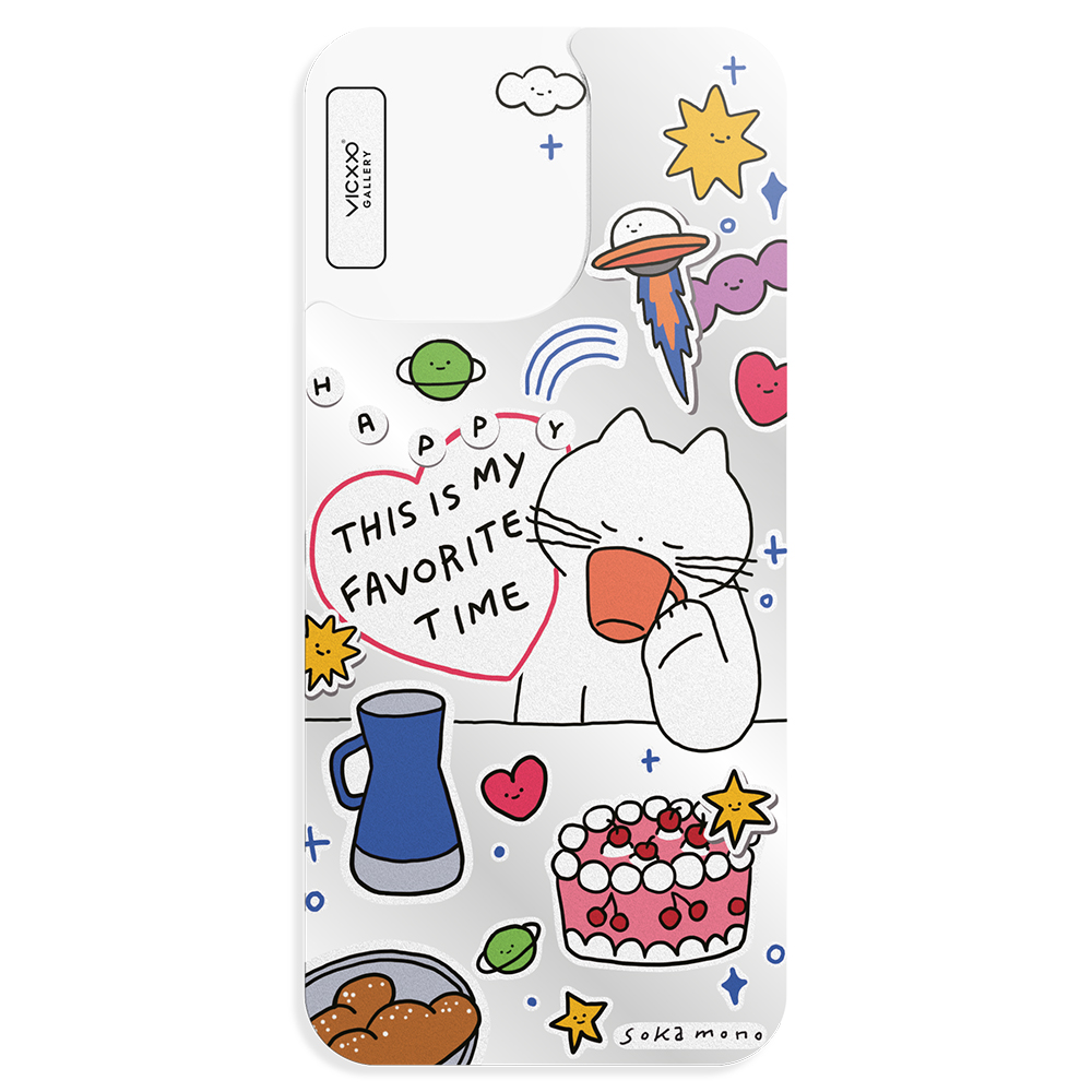 소카모노 행복한시간 띠부띠부미러스킨 갤럭시/아이폰 케이스 부착용스킨