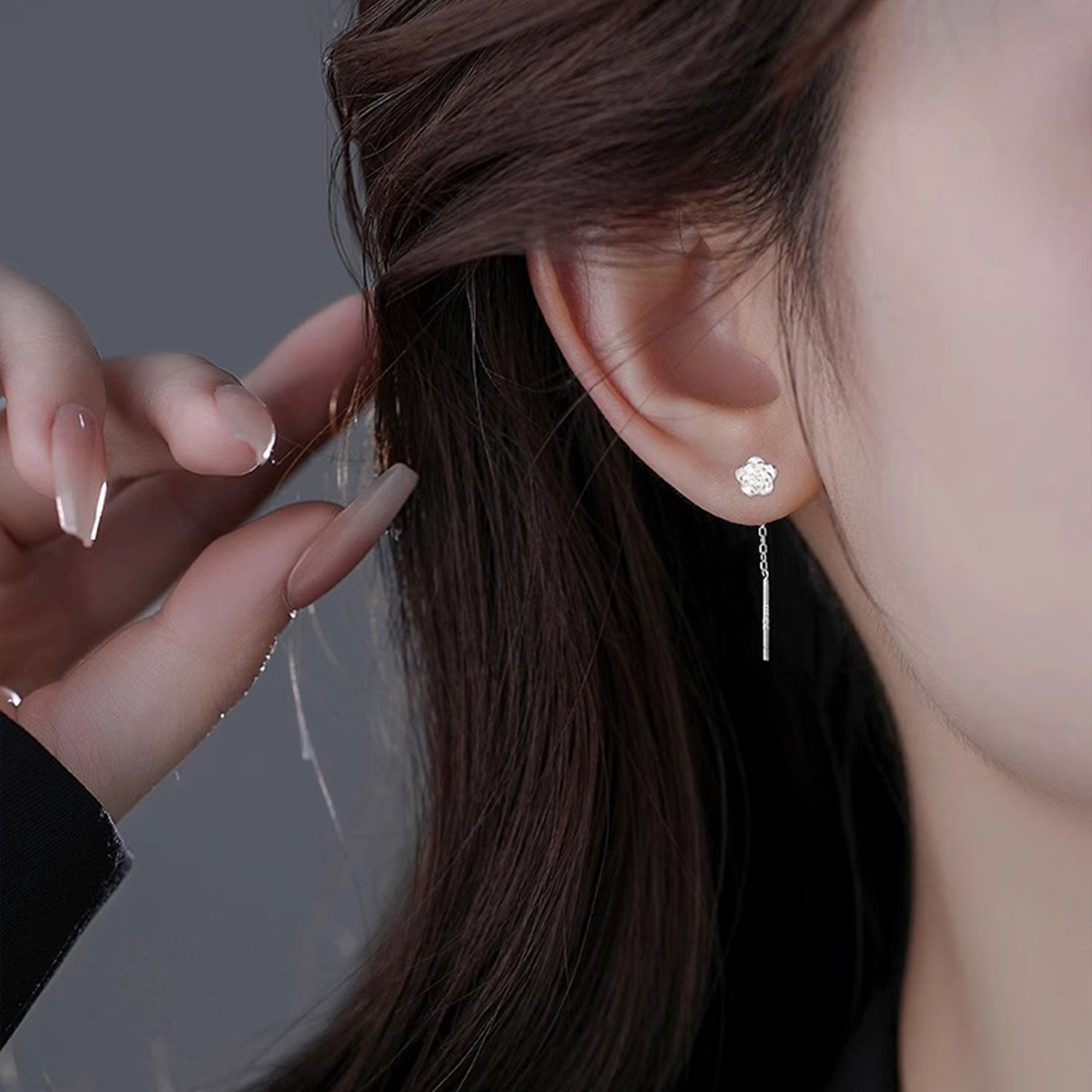 장미 드롭 이어링 귀걸이 N034 - 상세 이미지 3