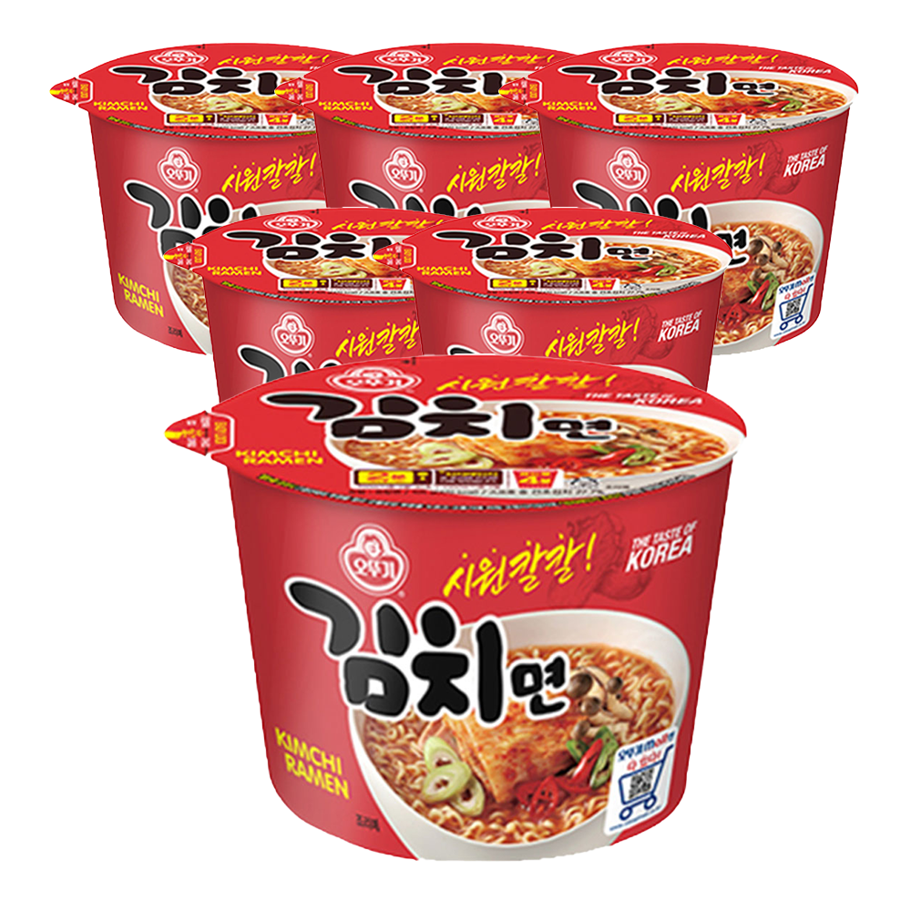 오뚜기 김치면 큰컵라면 105g, 6개