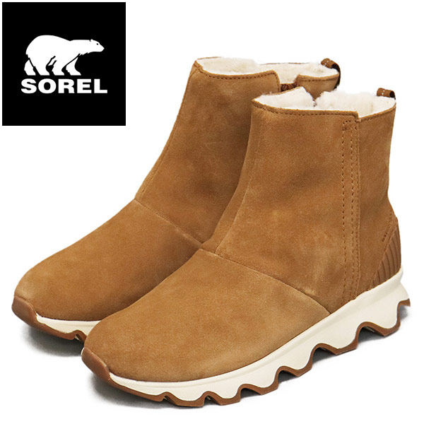 소렐 SOREL 여성 방한부츠 키네틱 숏 스웨이드 방수 부츠 NL3128 224 카멜브라운 - 상품 이미지