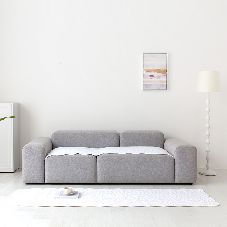 쿠르쿨 사계절 소파패드 65X180 웨이브/화이트 0996.5059, 3인용