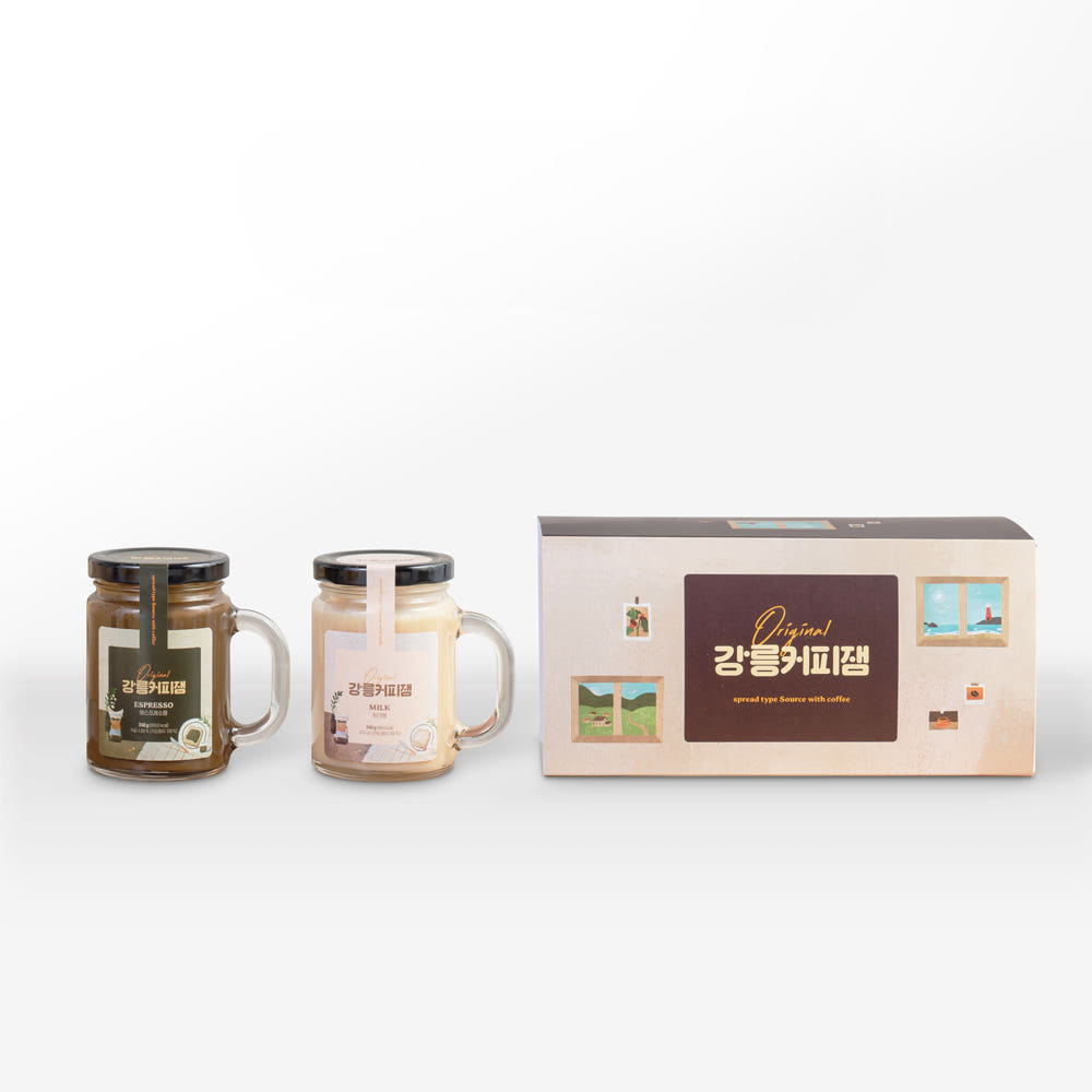 (설미)강릉커피잼 2종 선물세트 480g 에스프레소 밀크 설날 답례품 - 상세 이미지 2