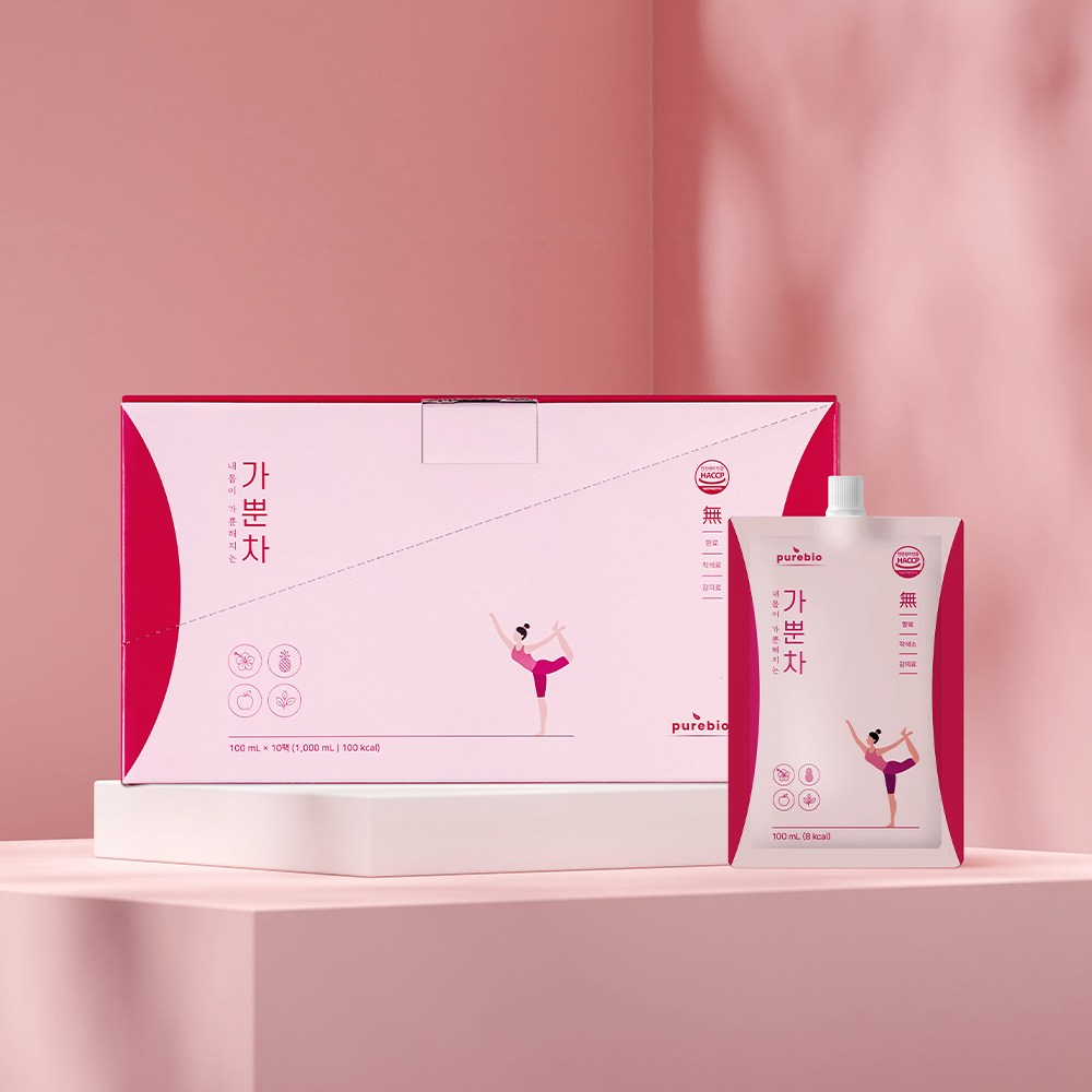 퓨어바이오 가뿐차 간편하게 붓기 좋은 차 카페인없는 히비스커스 노각나무 임산부 음료 100ml x 10팩 - 상세 이미지 5