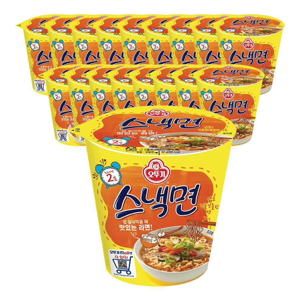 오뚜기 스낵면 컵라면 소컵 62g, 18개 - 상품 이미지